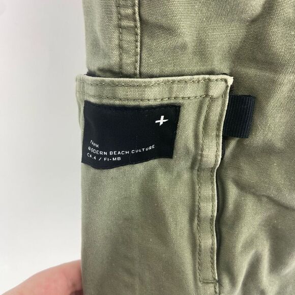 Tavik Men's Green Modern Beach Culture Cotton Freighter Shorts Size 30 - Picture 3 of 5